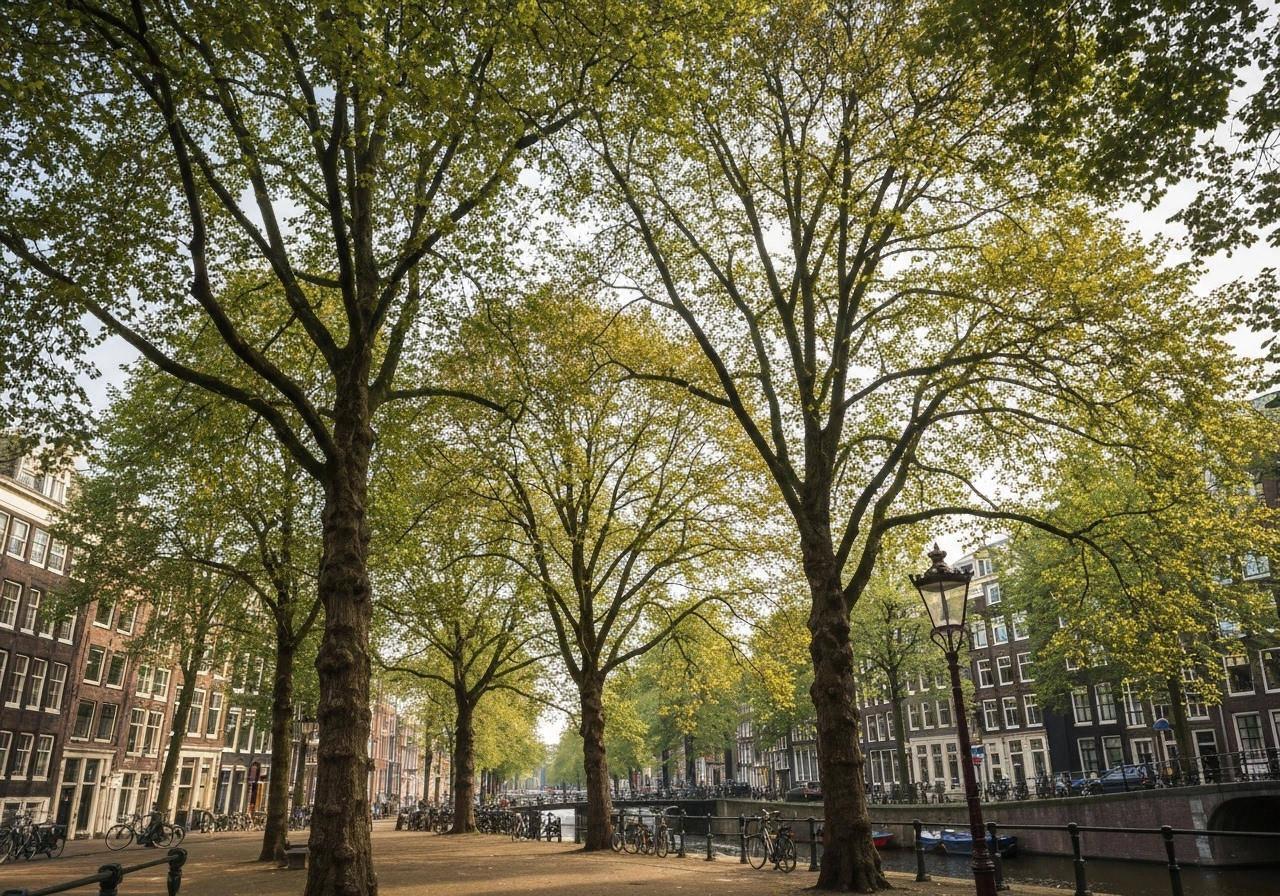 Tall trees in Amsterdam, Netherlands