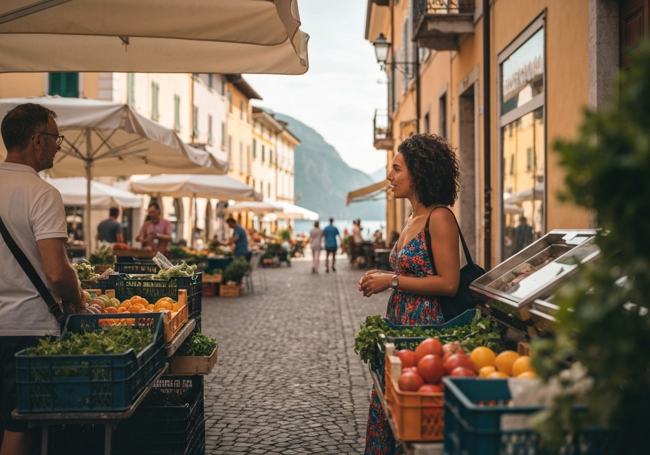 Spontaneous smartphone photo of daily life in Varenna, Italy, authentic and unposed