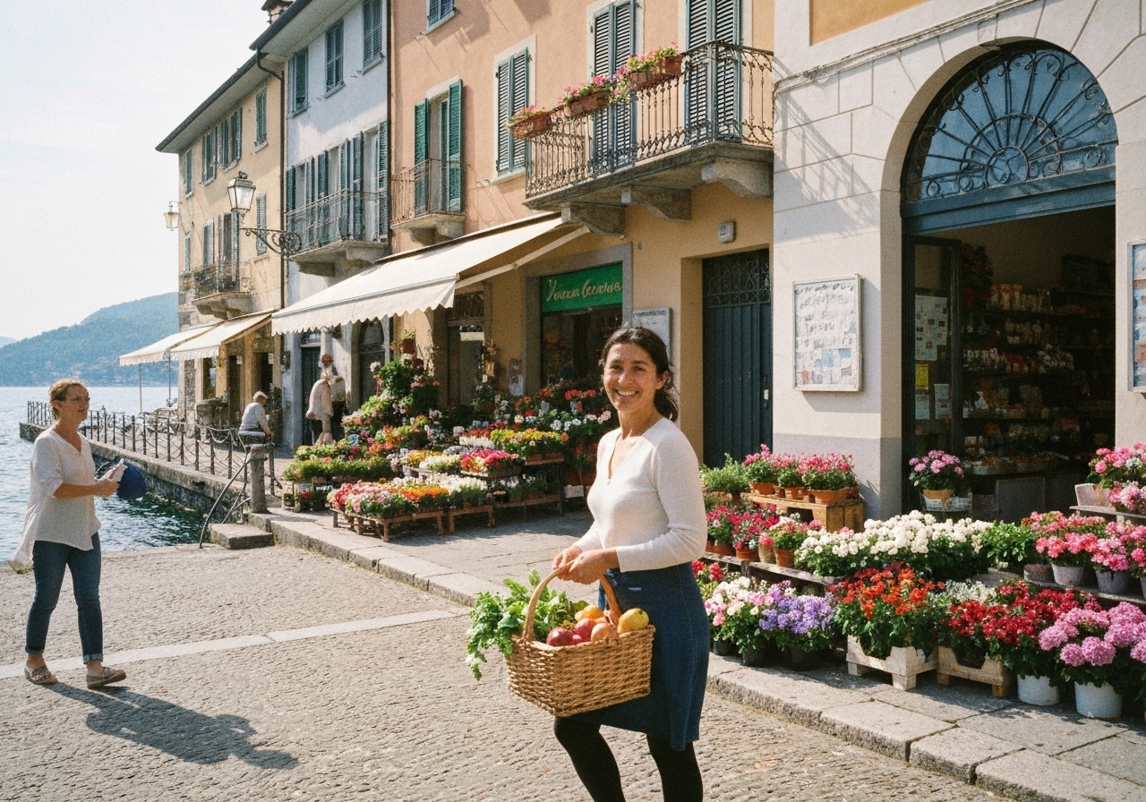 Spontaneous smartphone photo of daily life in Varenna, Italy, authentic and unposed