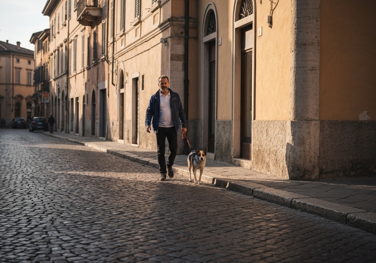 Spontaneous smartphone photo of daily life in Modena, Italy, authentic and unposed