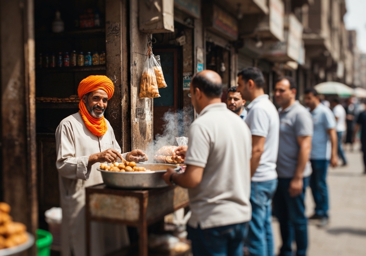 Spontaneous smartphone photo of daily life in Cairo, Egypt, authentic and unposed