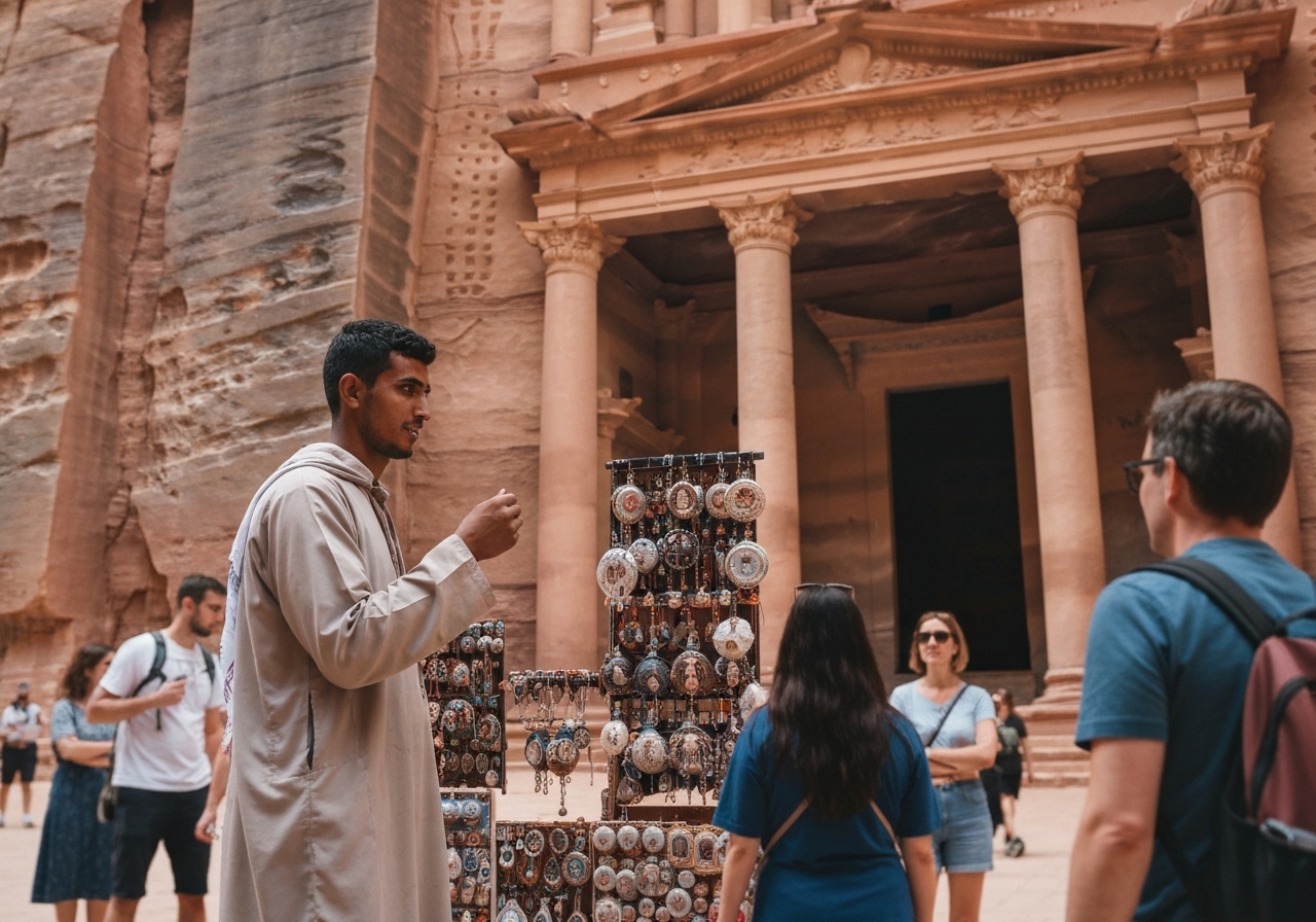 Spontaneous smartphone photo of daily life in Petra, Jordan, authentic and unposed