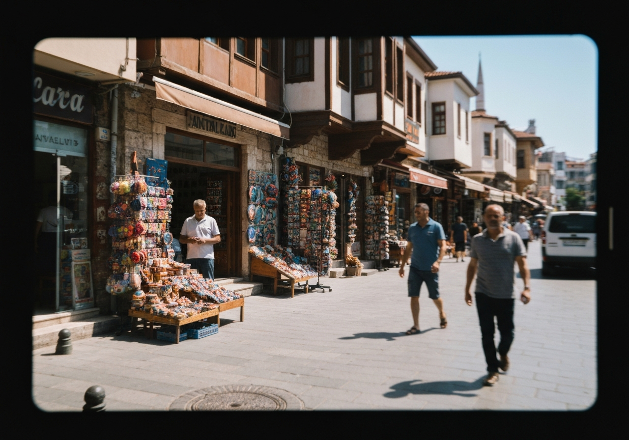 Natural travel moment in Antalya, Turkey, taken with smartphone, imperfect framing